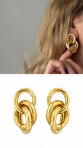Gold Twisted Croissant Hoop Earrings wholesale jewelry VIP 14K EARRINGS  Catwalk Jewellery Europe
