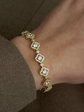 Gold Cz Pave Clover Motif Tennis Bracelet wholesale jewelry BRACELETS  Catwalk Jewellery Europe