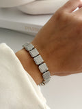 Silver Cz Pave Square Cushion Link Bracelet wholesale jewelry BRACELETS  Catwalk Jewellery Europe