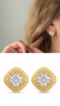 Gold Marquise Cut Cz Hexagonal Bezel Stud Earrings wholesale jewelry VIP 14K EARRINGS  Catwalk Jewellery Europe