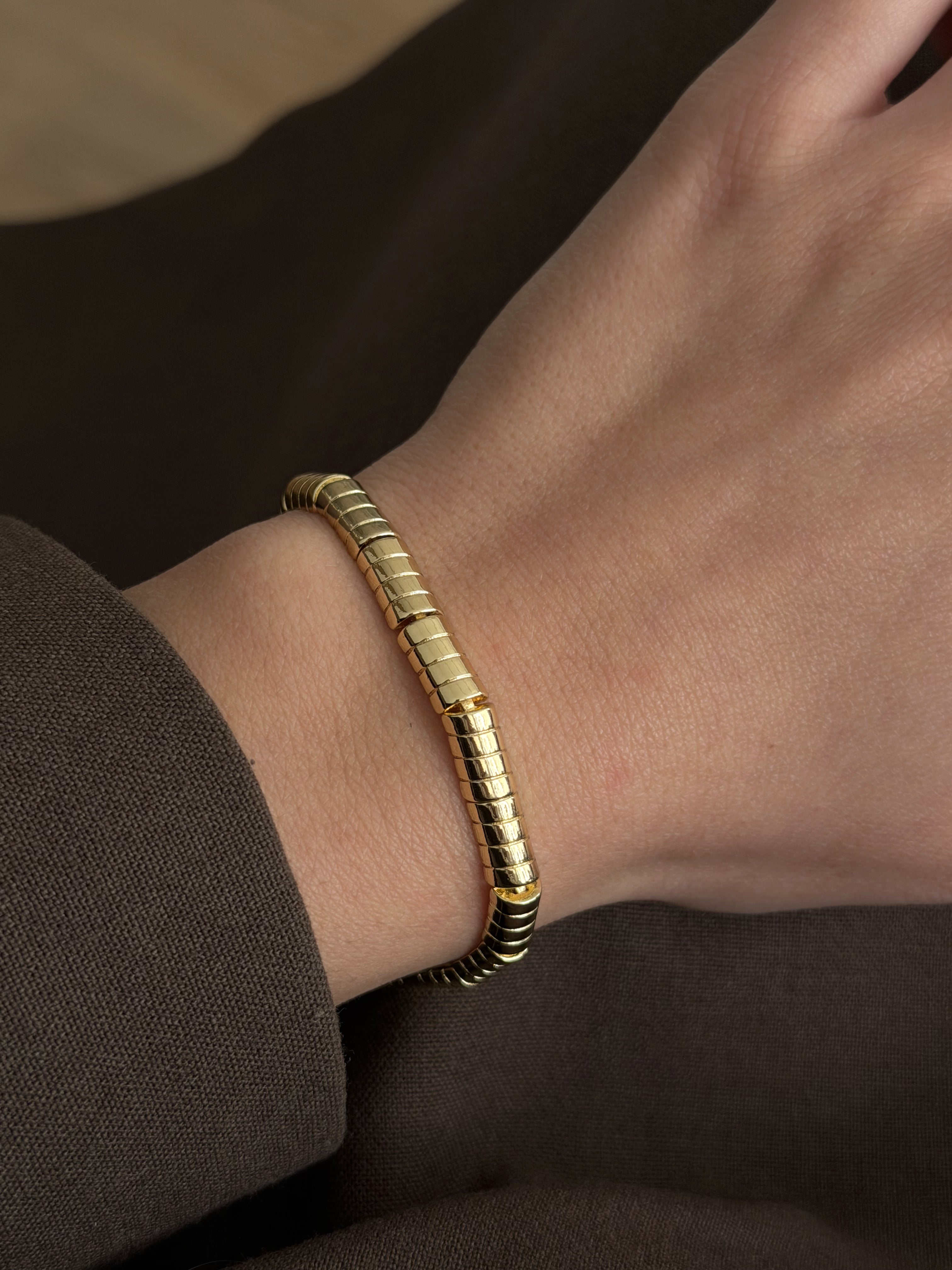 Gold Flexible Tubogas Stretch Link Bracelet wholesale jewelry BRACELETS  Catwalk Jewellery Europe
