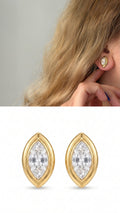 Gold Princess Cut Cz Bezel Stud Earrings wholesale jewelry VIP 14K EARRINGS  Catwalk Jewellery Europe