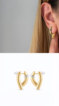 Two Tone Abstract Sculptural Curved Horn Edgy Statement Earrings wholesale jewelry VIP 14K EARRINGS  Catwalk Jewellery Europe