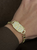 Gold Cz Pave Love Cutout Oval Plaque Link Bracelet wholesale jewelry BRACELETS  Catwalk Jewellery Europe