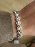 Silver Rectangular Cz Halo Link Bracelet wholesale jewelry BRACELETS  Catwalk Jewellery Europe