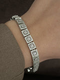 Silver Square Emerald Cut Cz Halo Link Bracelet wholesale jewelry BRACELETS  Catwalk Jewellery Europe