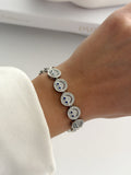 Silver Cz Pave Smiley Face Motif Link Bracelet wholesale jewelry BRACELETS  Catwalk Jewellery Europe