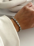 Silver Mixed Fancy Cut Cz Halo Station Bracelet wholesale jewelry BRACELETS  Catwalk Jewellery Europe