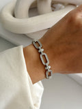Silver Cz Pave Chunky Oval Link Bracelet wholesale jewelry BRACELETS  Catwalk Jewellery Europe