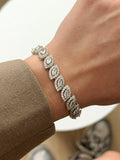 Silver Large Marquise Cut Cz Halo Link Bracelet wholesale jewelry BRACELETS  Catwalk Jewellery Europe