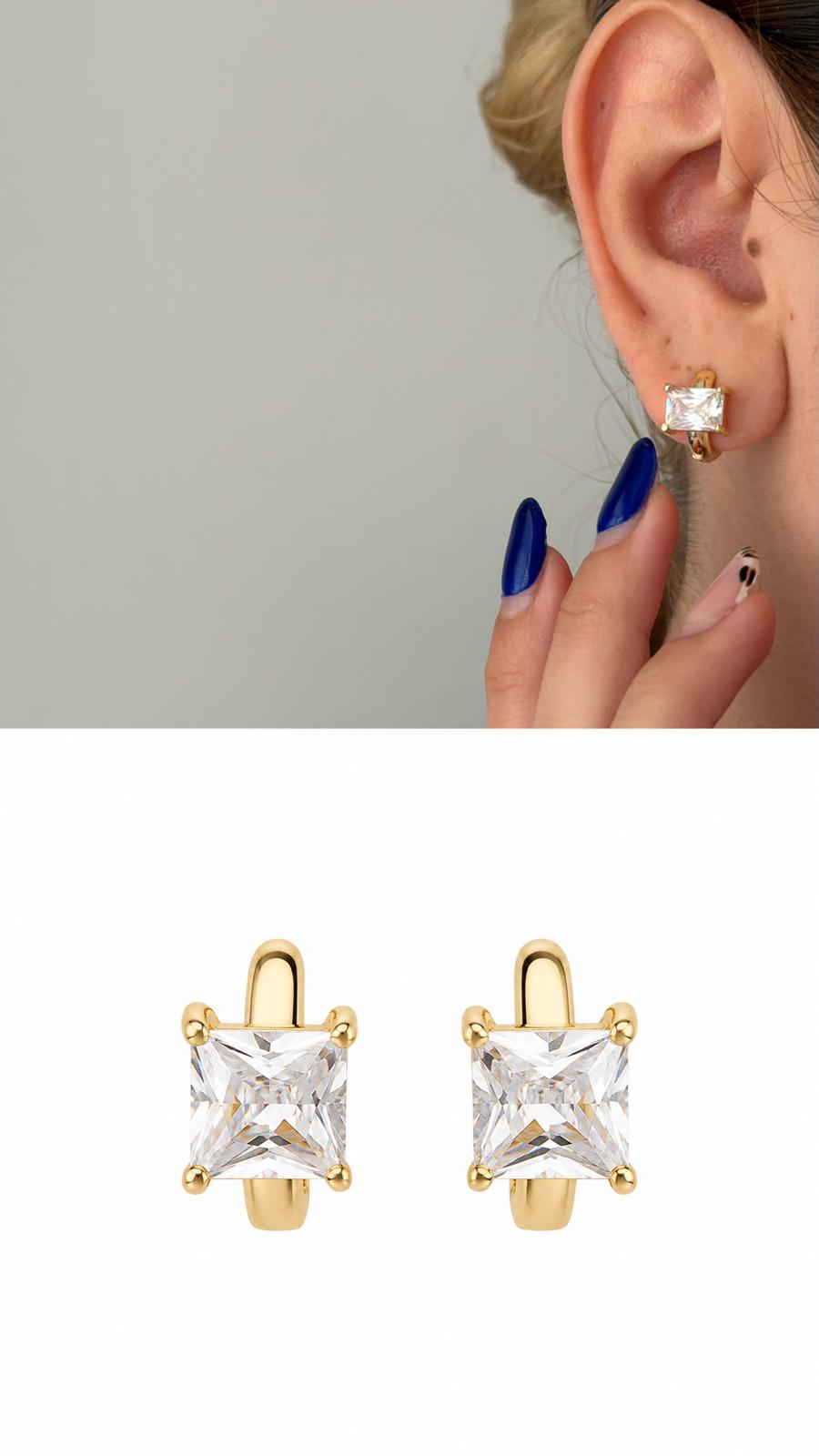 Gold Teardrop Cz Huggie Earrings wholesale jewelry VIP 14K EARRINGS  Catwalk Jewellery Europe