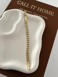 Gold Cz Pave Alternating Ribbed Bar Link Bracelet wholesale jewelry BRACELETS  Catwalk Jewellery Europe