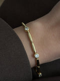 Gold Bezel Set Cz And Polished Bar Link Bracelet wholesale jewelry BRACELETS  Catwalk Jewellery Europe