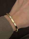 Gold Cz Pave Alternating Marquise And Polished Link Bracelet wholesale jewelry BRACELETS  Catwalk Jewellery Europe