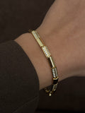 Gold Cz Pave Cylindrical Bar Link Bracelet wholesale jewelry BRACELETS  Catwalk Jewellery Europe