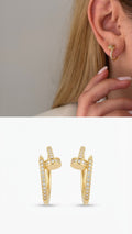 Gold Cz Pave Seahorse Stud Earrings wholesale jewelry VIP 14K EARRINGS  Catwalk Jewellery Europe