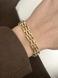 Gold Cz Pave Triple Bar Ladder Link Bracelet wholesale jewelry BRACELETS  Catwalk Jewellery Europe