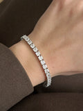 Silver Large Princess Cut Cz Tennis Bracelet wholesale jewelry BRACELETS  Catwalk Jewellery Europe
