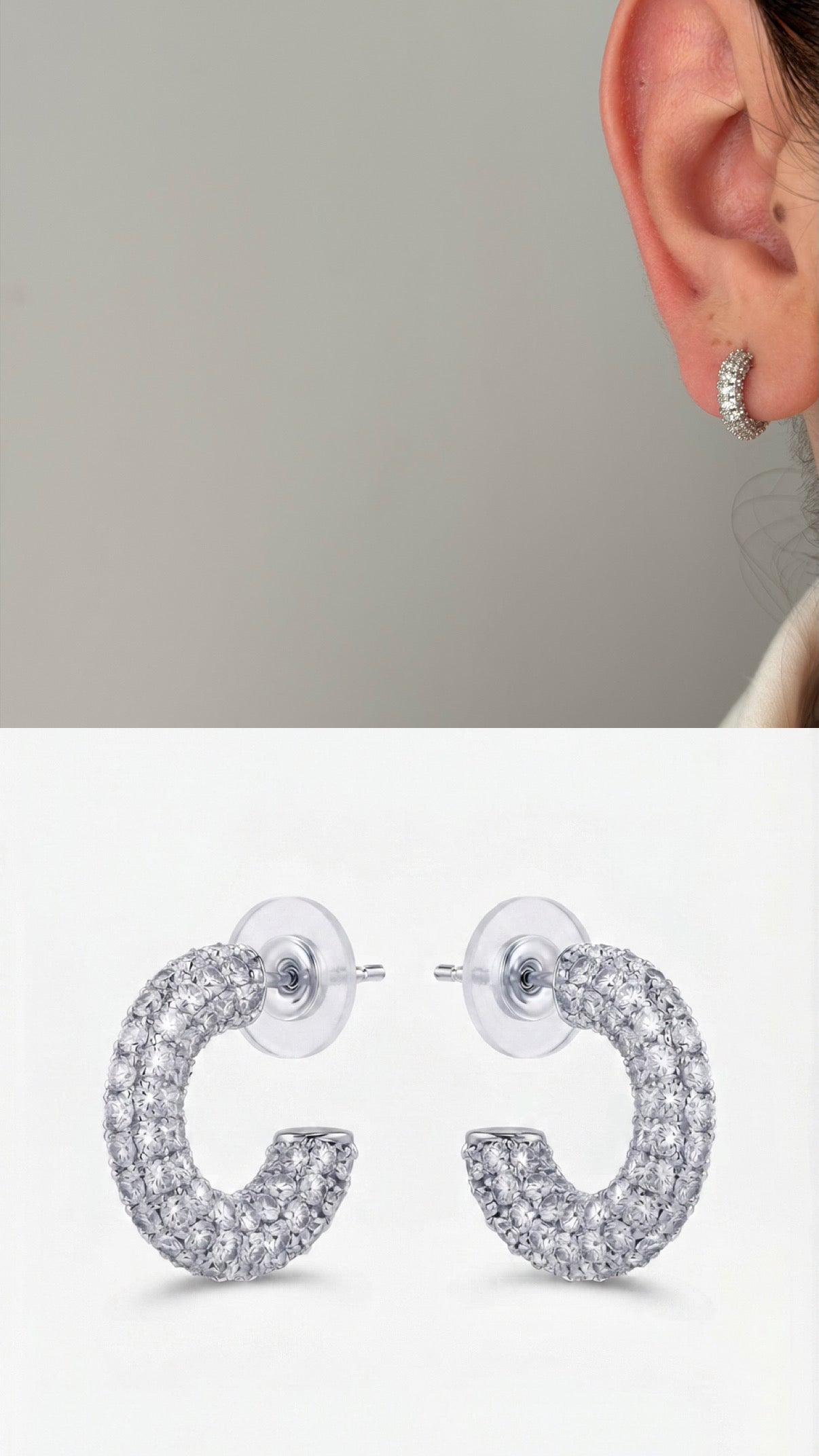 Gold Wavy Cz Stud Earrings wholesale jewelry VIP 14K EARRINGS  Catwalk Jewellery Europe