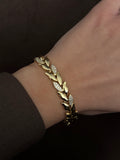 Gold Cz Pave Overlapping Leaf Motif Link Bracelet wholesale jewelry BRACELETS  Catwalk Jewellery Europe