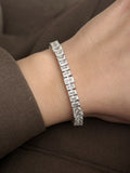 Silver Large Emerald Cut Cz Tennis Bracelet wholesale jewelry BRACELETS  Catwalk Jewellery Europe