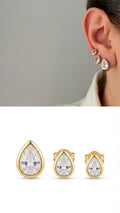 Gold Bezel Set Pear Cut Cz Stud Earrings wholesale jewelry VIP 14K EARRINGS  Catwalk Jewellery Europe