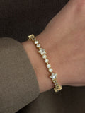 Gold Cz Pave Alternating Star And Round Halo Link Bracelet wholesale jewelry BRACELETS  Catwalk Jewellery Europe