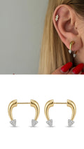 Two Tone Smooth Chunky Tube C Hoop Earrings wholesale jewelry VIP 14K EARRINGS  Catwalk Jewellery Europe