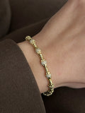 Gold Cz Pave Ribbed Cylindrical Bar Link Bracelet wholesale jewelry BRACELETS  Catwalk Jewellery Europe