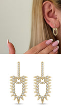 Gold Cz Pave Spiked Geometric U Shape Stud Earrings wholesale jewelry VIP 14K EARRINGS  Catwalk Jewellery Europe